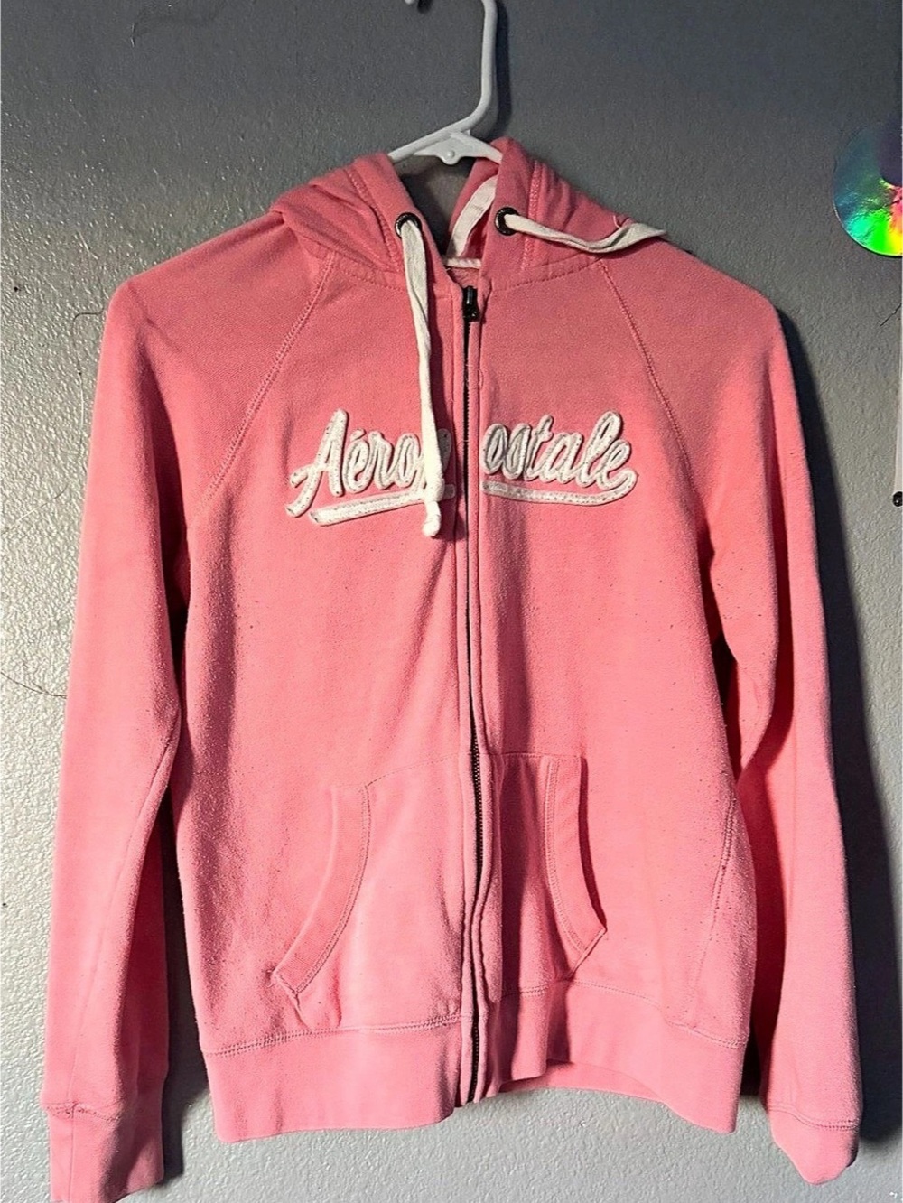 Aeropostale Script Full-Zip Hoodie in Pink
